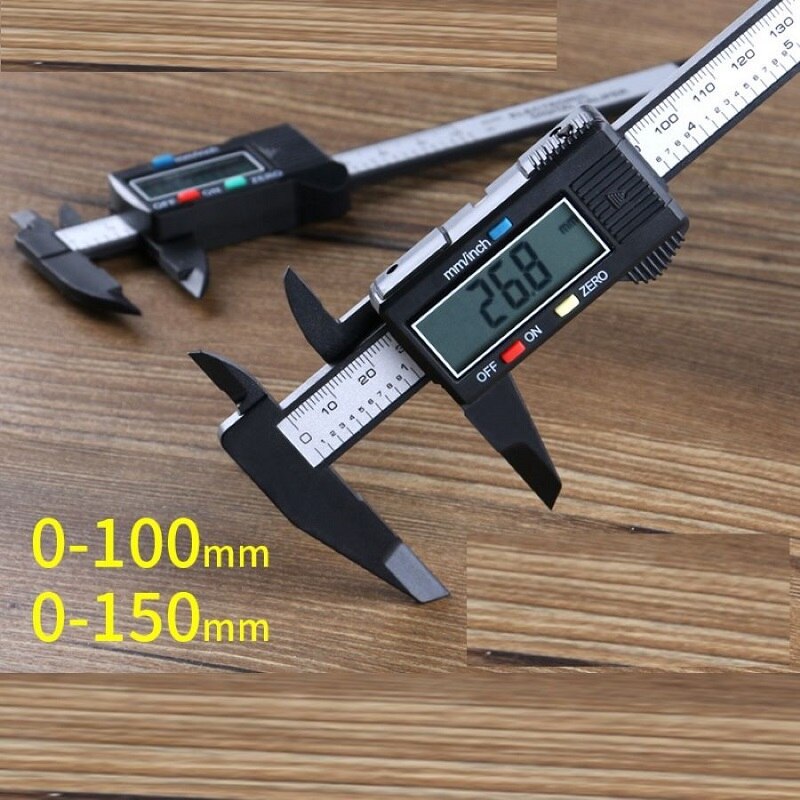 Digital Vernier 0-150mm Numerical Large Screen Plastic Carbon Fiber Precision Scale