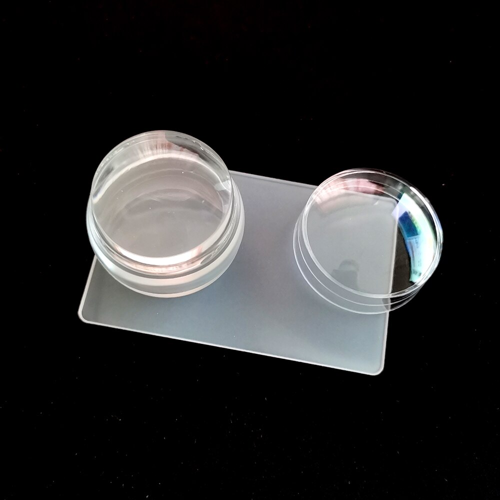 Transparent Head Nail Stamper Scraper Set Silicone Stamper for Nail Art Stamping Plate Template Stamp Tools