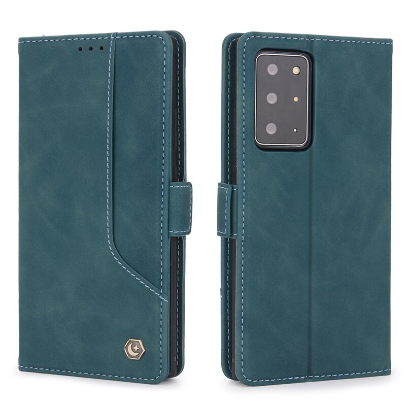 Luksusowe skórzane etui do Samsung Galaxy Note 20 Ultra 10 9 Plus + Note20ultra magnetyczne klapki portfel karty torby na telefony pokrywa Coque: ForGalaxy Note10plus / Blue