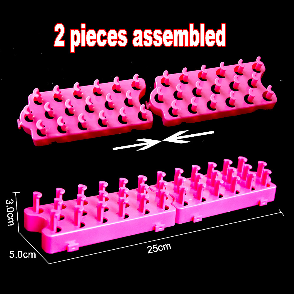 Gummi Webstuhl Band Weaver Kit für DIY längliche Strickmaschine Armbänder Weben Rahmen Bänder Haken Kunst Handwerk, Spielzeug: Orange