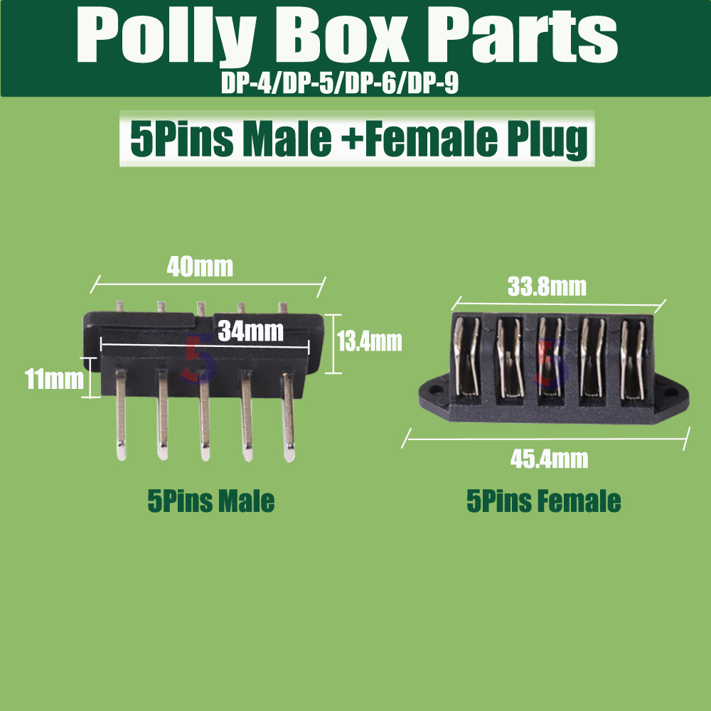 Ebike Reention Polly Battery Case Lock & Key Parts 4Pins / 5Pins connecor DC plug For Polly DP-4/Polly5/Polly DP-6/Polly DP-9: Dark Grey