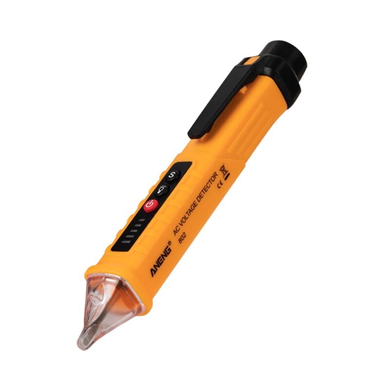 Non-contact AC Voltage Detector Tester Meter 12V-1000v Pen Digital Volt Current Electric Test Pencil Electric Indicator: Yellow