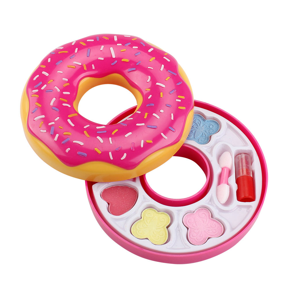 Kids Spinning Donut Doos Water Oplosbare Onschadelijk Cosmetische Set Ontwikkelen Intelligentie Meisje Pretend Make-Up Kit