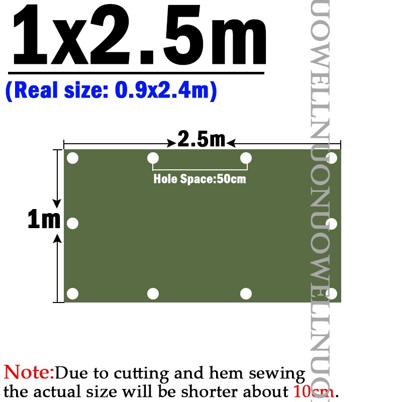 Donker-Groen Zeildoek Organische Siliconen Canvas Tuin Pergola Cover Outdoor Camping Tent Luifel Zeil Boot Truck Regendicht Doek: 1x2.5m