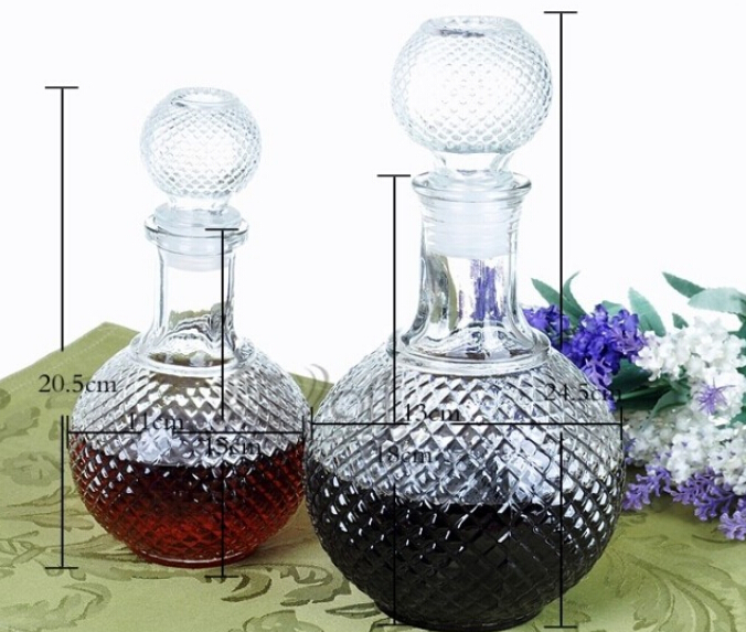 1PC Newest 250ml 500ml 1000ml Crystal Whiskey Wine Shot Glass Bottle with Cap Stopper Drinking Bar Decanter Crystal Bottle