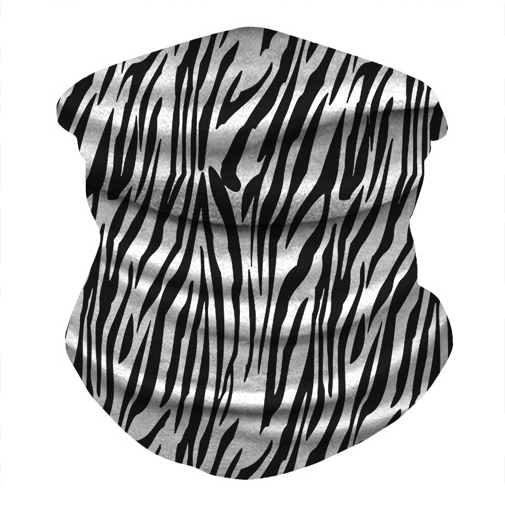 Dyr pels mønster leopard print ansigtsmaske halv sol støv beskyttelse tørklæde 3d rør maske sømløs holdbar ansigt bandana: 8