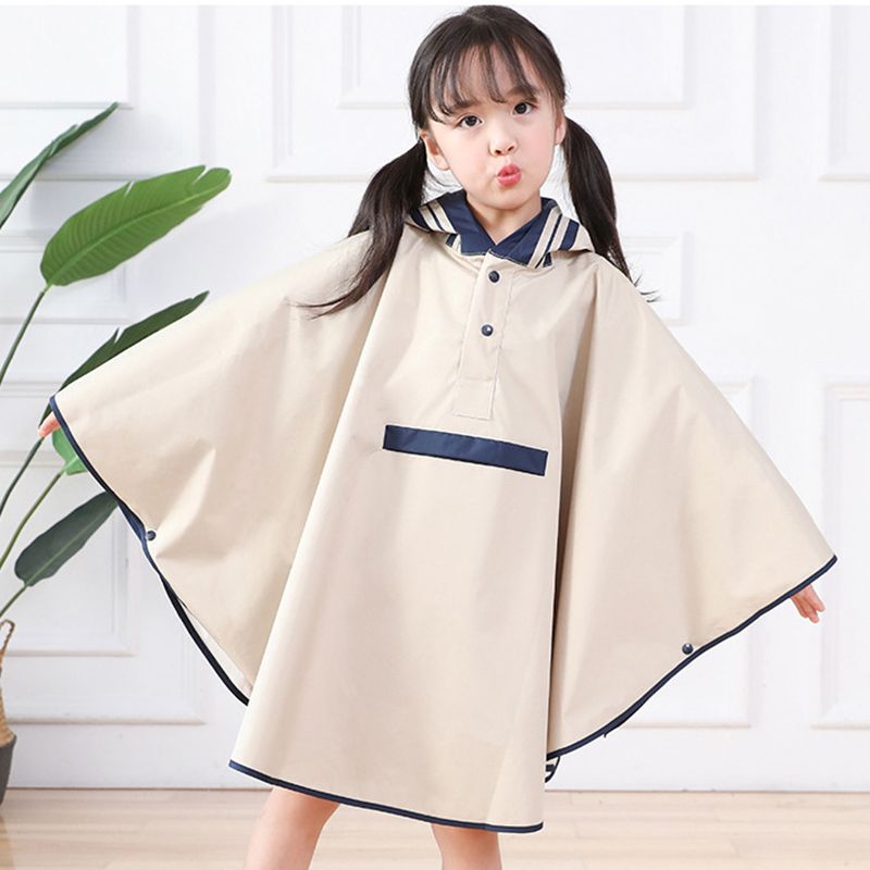 Ponchos impermeables para niños, chaqueta de lluvia para niños pequeños con Bolsillo grande, posición de bolsa escolar, para niños y niñas, S, M, L