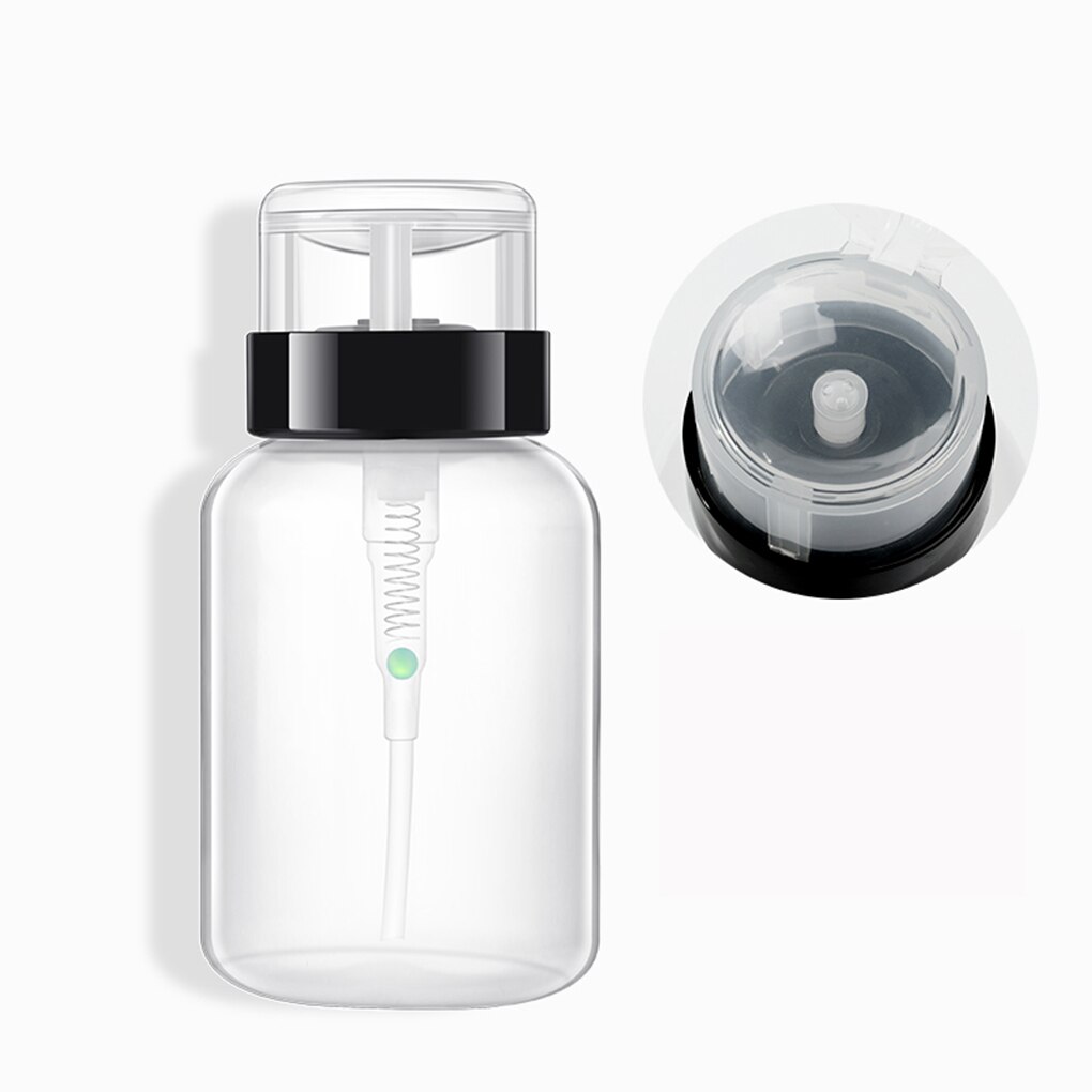 Portable 120ML/200ML Nail Polish Remover Alcohol Press Pumping Bottle Nail Art UV Gel Cleaner Empty Plastic Container Tool