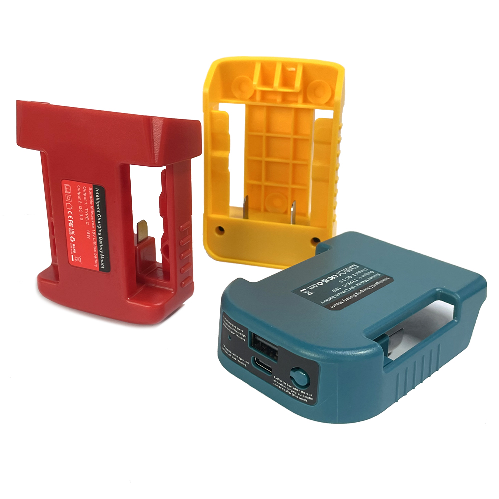 Bärbar laddareadapter för makita/dewalt/milwaukee 18v litiumjonbatteri med usb typ-c-batterihållare, usb-laddare, nyaste
