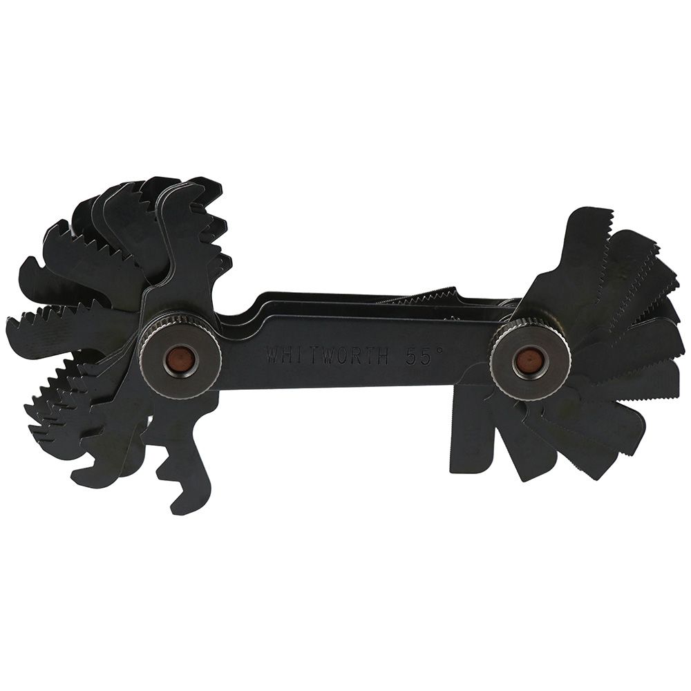 Gevindmåler i rustfrit stål, 52 stk. metrisk og britisk måleværktøj, 55 grader og 60 grader gevindmåler