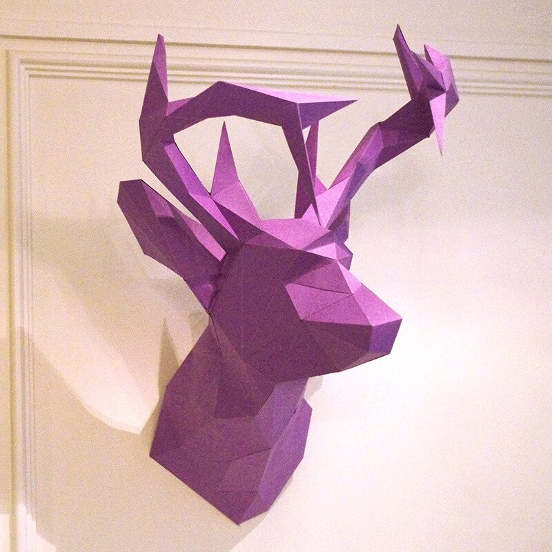 Tête de gorille King Kong en papier 3D, Papercraft, décoration murale, puzzle, bricolage éducatifs, pour enfants: deer