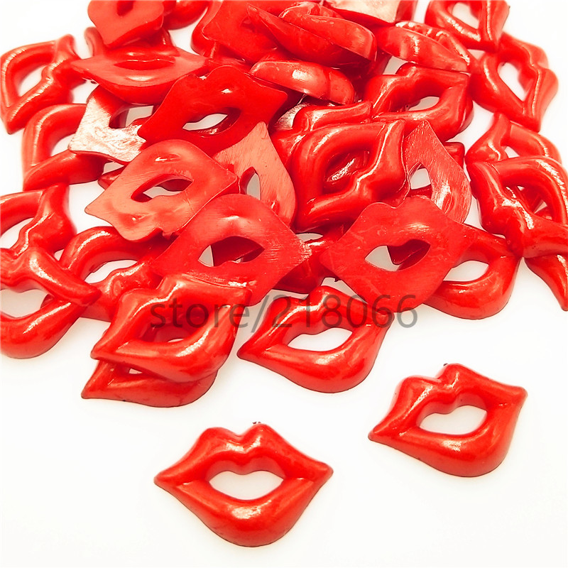 50/100 Stck/viel Nette Kunststoff Dekoration Lippe Tasten verrotten Farben Karikatur Mund Geschmack DIY Geschmack Handwerk Kleidungsstücke näHenne Ornamente