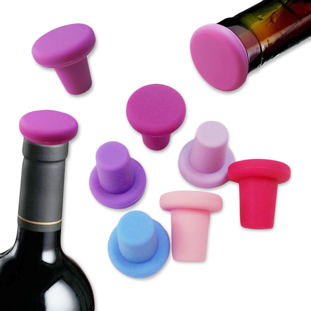 Bouchon de bouteille de vin en Silicone, 6 couleurs, outils de conservation de Bar familial, , sûr et sain