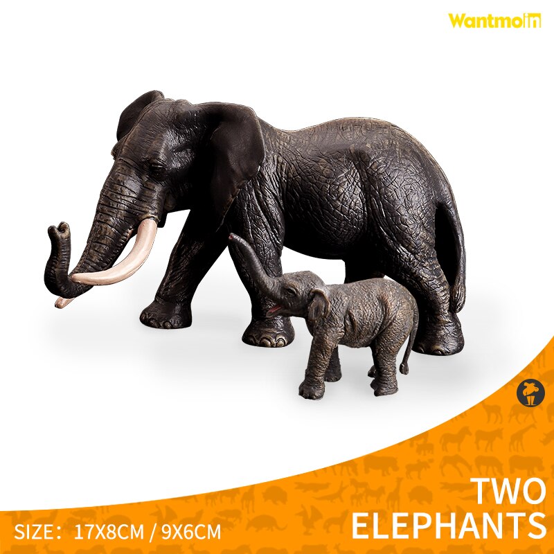 Safari Animals Figures Toys, Realistic Jumbo Wild Zoo Animals Figurines Large- Plastic Playset with Elephant, Giraffe, Lion, etc: Two elephants