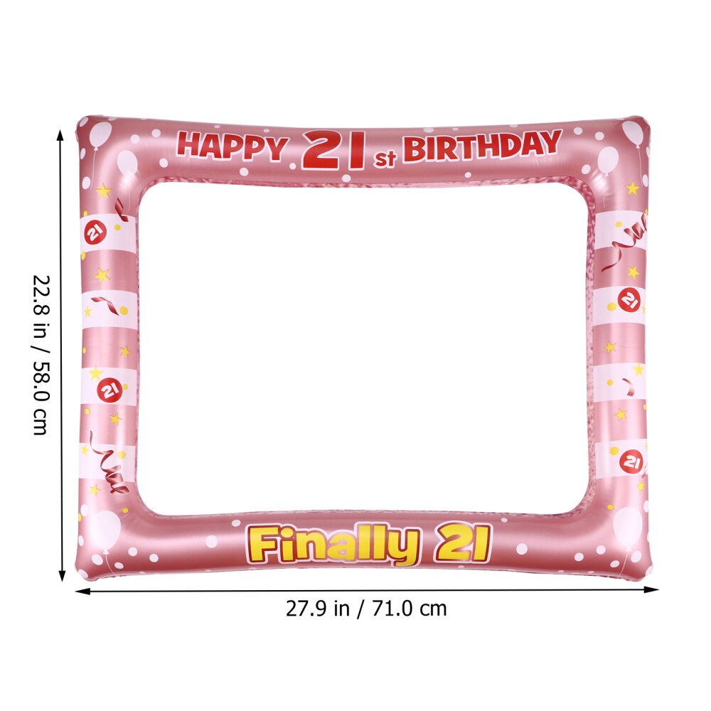 1 Pc Birthday Inflatable Photo Frame PVC Party Photo Props Supply for Age 18