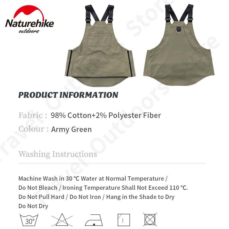 Naturehike Outdoor Dual Purpose Vest Camping Leisure Jacket Portable Woman/Man Multi Pocket Picnic Apron Work Clothes