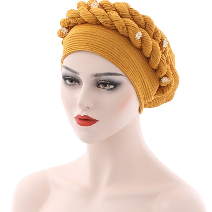 CurcKua Turban pour homme et femme, turban indien Sultan arabe plissé en satin, pour déguisement Doré CurcKua Turban pour homme et femme, turban indien Sultan arabe plissé en satin, pour déguisement Doré