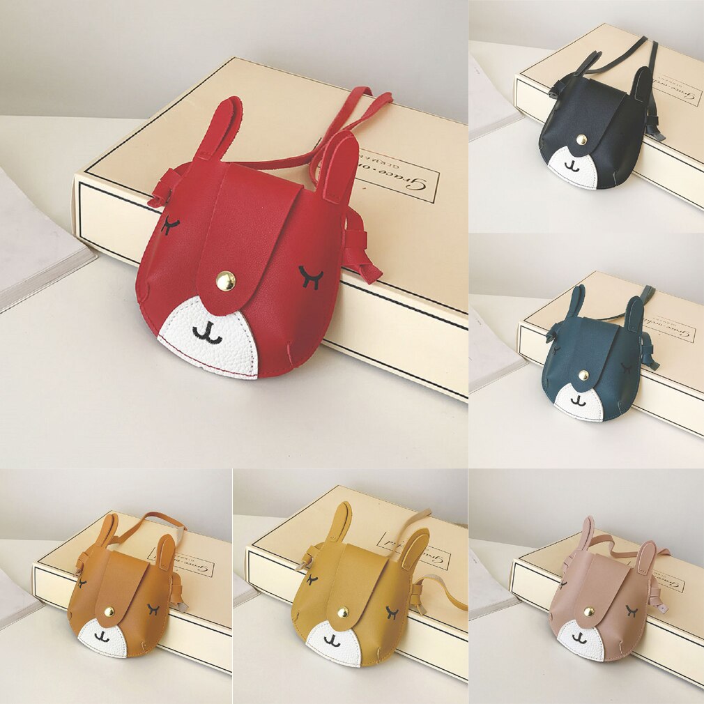 Schattige kindermeisjes mini crossbody tas konijn pu handtas kinder schoudertas mooie portemonnee houders munt portemonnees