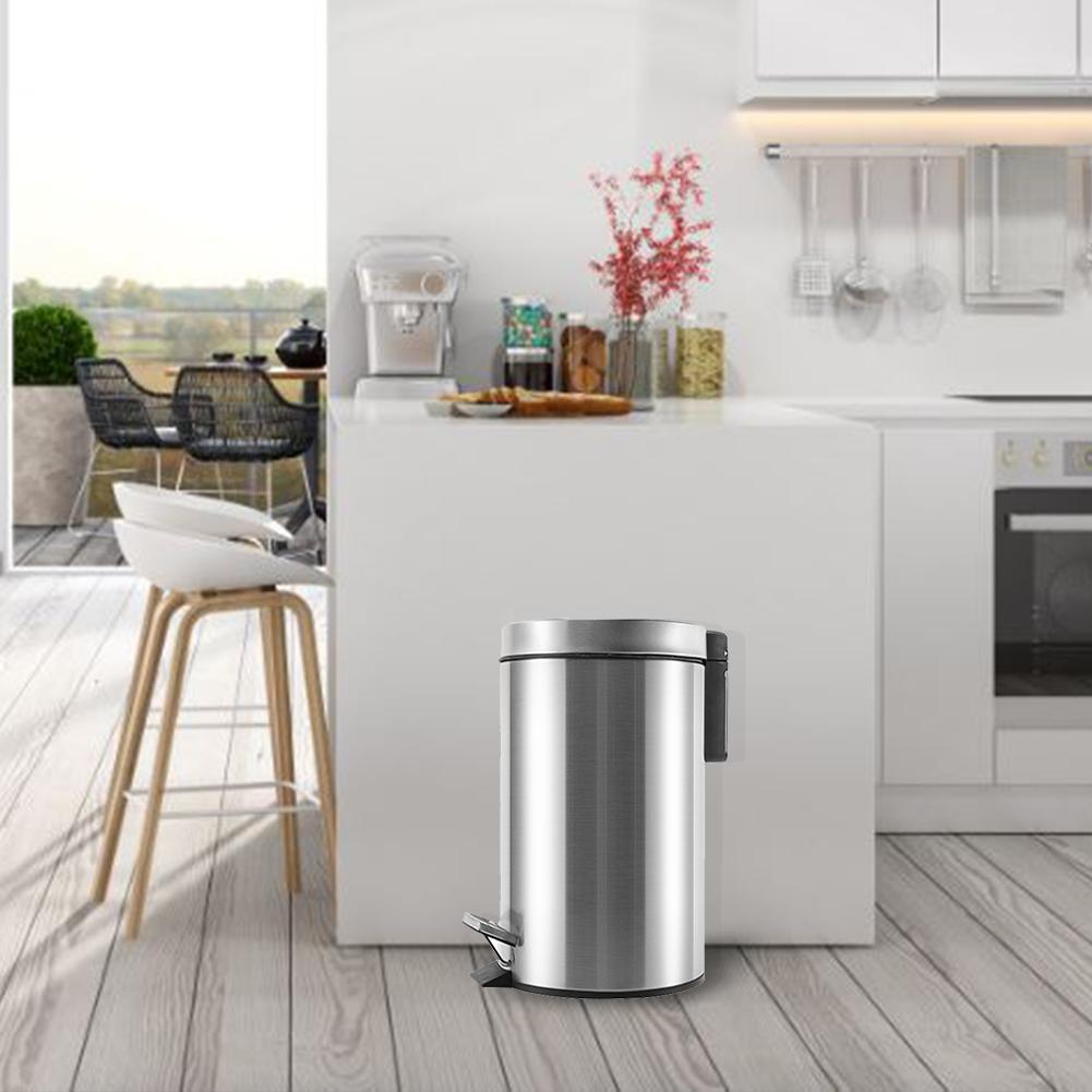 Prullenbak Ronde Prullenbak Rvs Home Hotel Kamer Kantoor Deksel Emmer Pedaal Prullenbak Prullenbak Voor keuken Badkamer