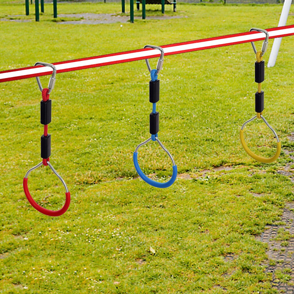 Children's Climbing Suspension Ring Fun Swing Gymnastic Rings Outdoor Play Playground Equipment Obstacle Ring Climbing Rope