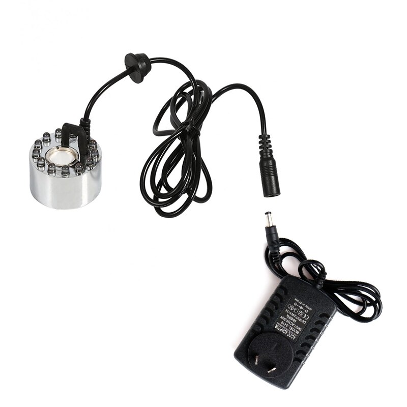 Nebulizador de niebla para acuario, fuente de agua, atomizador de estanque, humidificador de aire, manualidades, D35, 12 LED, 20mm,: AU Plug