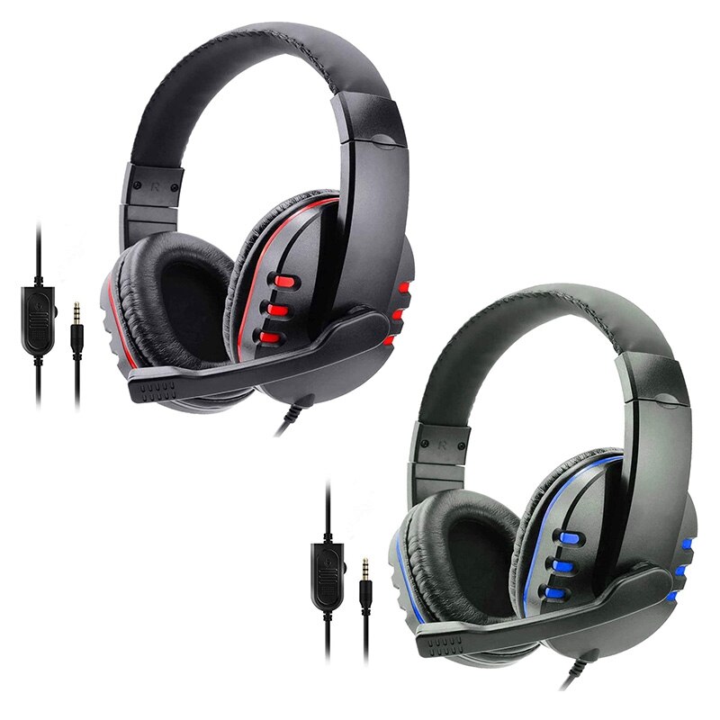 -Wired Headphones with Mic Laptop Phone Stereo Sound Gaming Computer Headset for Sony PS5 PS4