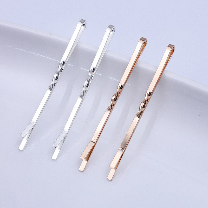 50 Pcs Metal Hair Pins - 55x2mm Geometric Twist Bobby Pins for Women - Classic Hair Accessories
