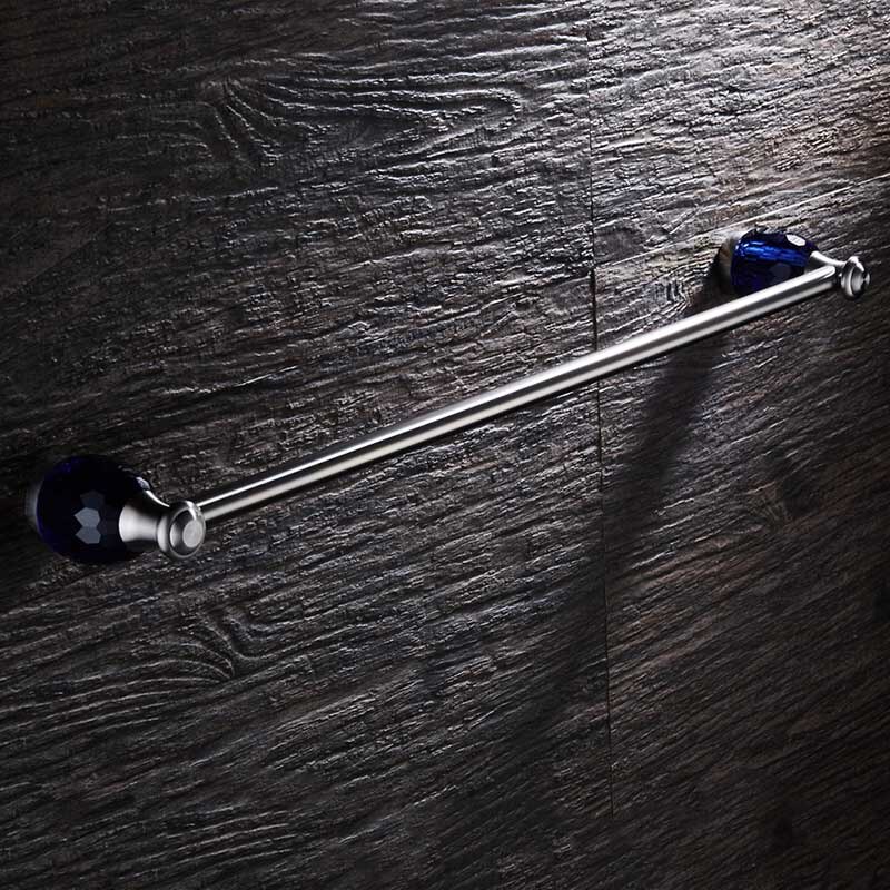 WEYUU Blue Crystal Bathroom Accessories Towel Bars ,Soap Basket,Robe Hooks,Towel Ring Stainless Steel Bathrooms Hardware Sets