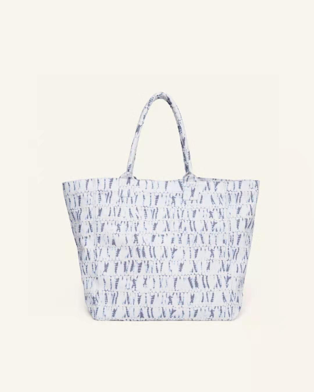 Bags Textured Large Capacity Bags Letters Embroidery Women's Shoulder Handbags: Blue