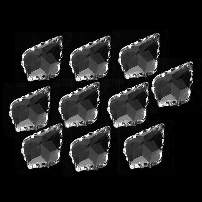 38mm Maple Leaf Crystal Pendant, Optical Crystal Prism, Transparent Glass Bead, Fluorescent Lamp, Decorative Chandelier, Crystal