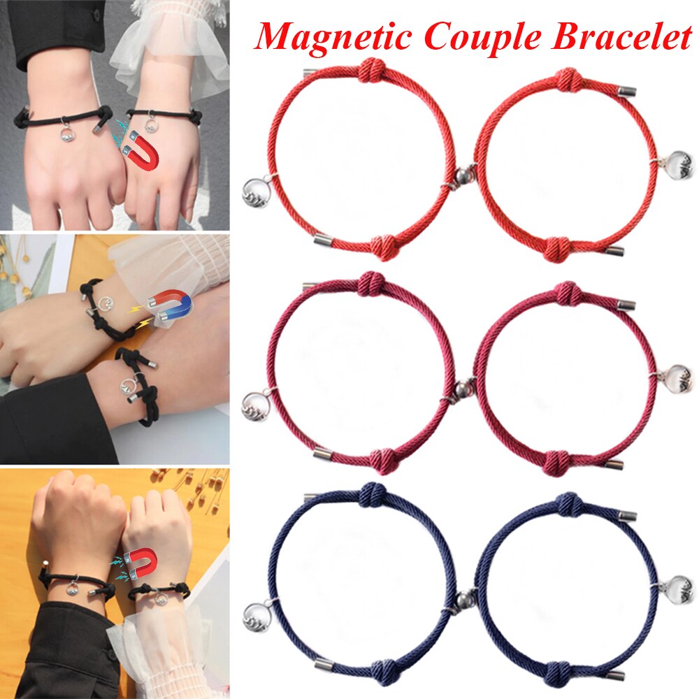 Gewinnen paare armbänder besten freund Armbinde männer Armbinde verrotten schwarz seil weben Magnet gewinnen lange-abstand liebe schmuck