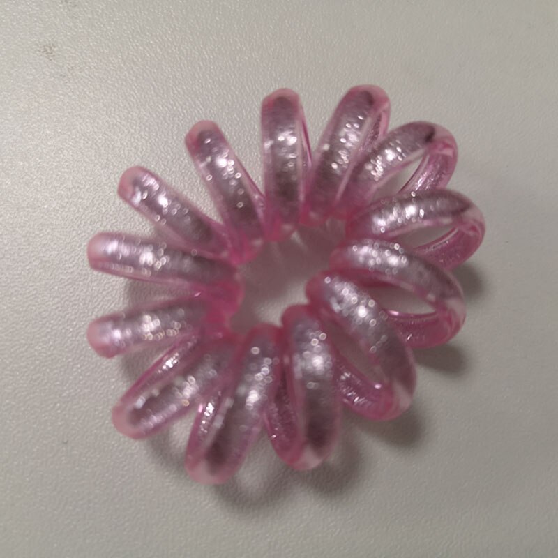 1 Pcs Vrouwen Dunne Kleurrijke Roze Elastische Plastic Rubber Telefoonsnoer Draad Geen Vouw Haar Banden Scrunchies Haar Ring Band: Style B