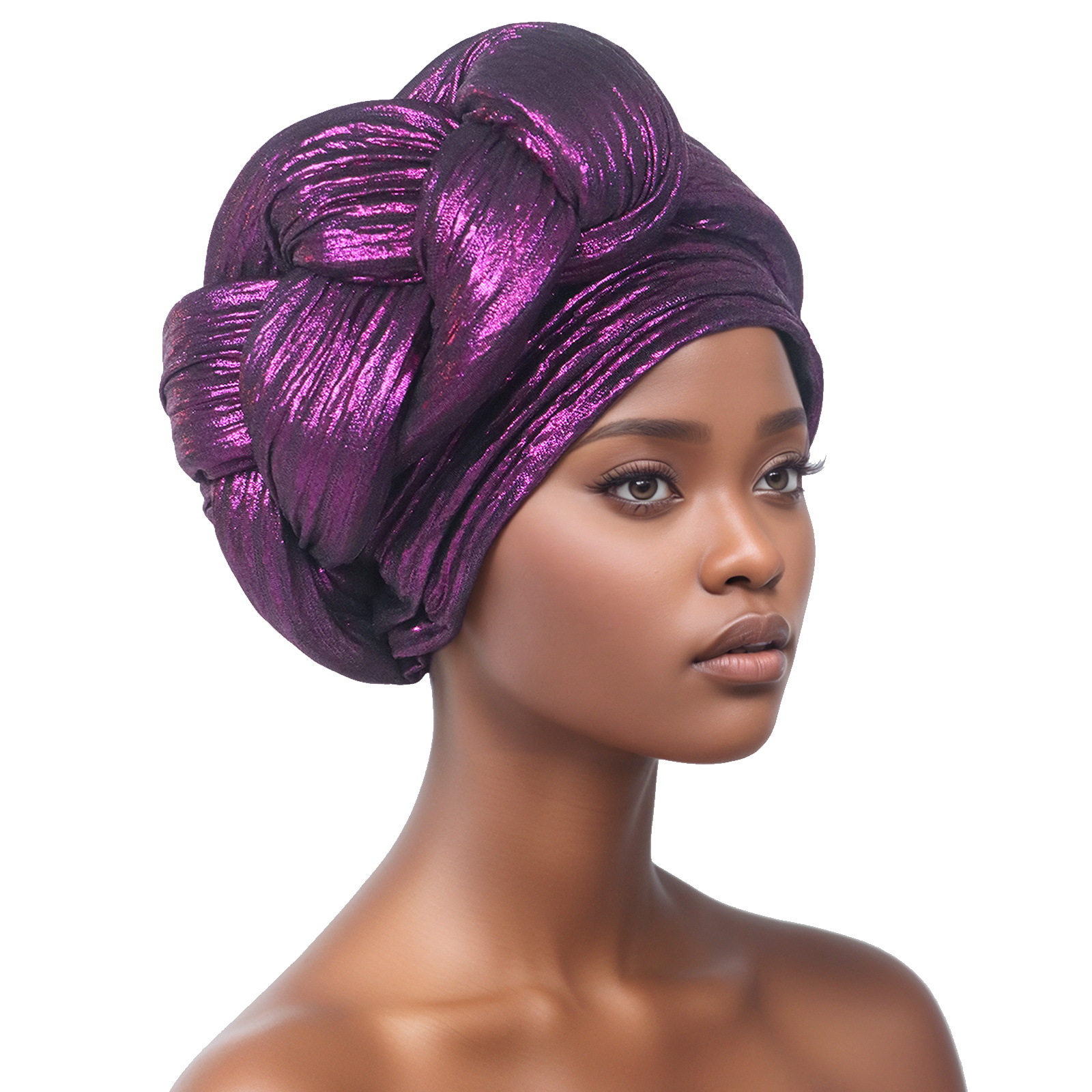 Exaggerated Big Braid Turban Cap for Women African Lady Head Wraps Nigeria Autogele Headtie Wedding Party Headgear Turbante: lce grey