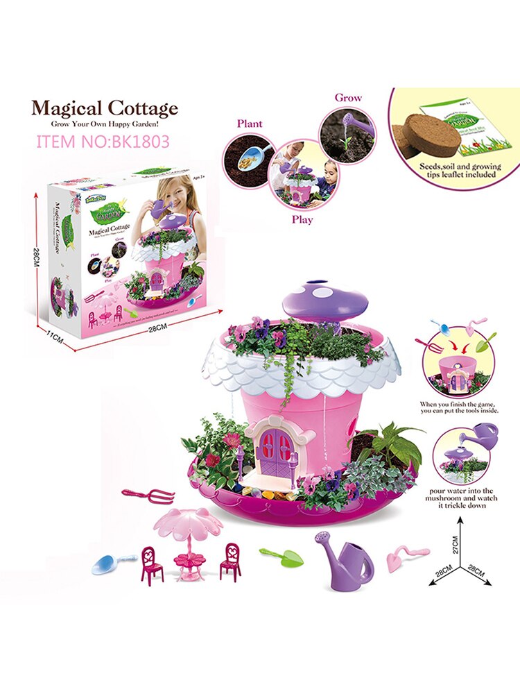 DIY Fairy Tale Garden Magic House Play House Planting Potted Garden Educational Pretend Toy Girl Birthday