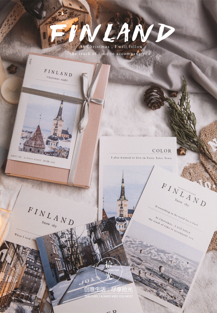 30 ark/sæt god jul finland juleaften postkort /lykønskningskort/ønskekort