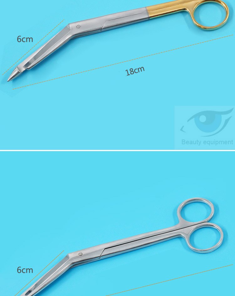 Hieno ruostumaton teräs tarvikkeet leikkaus sideharsasakset kauneustyökalut side sakset kultakahva ruostumaton teräs 18 cm 14cm