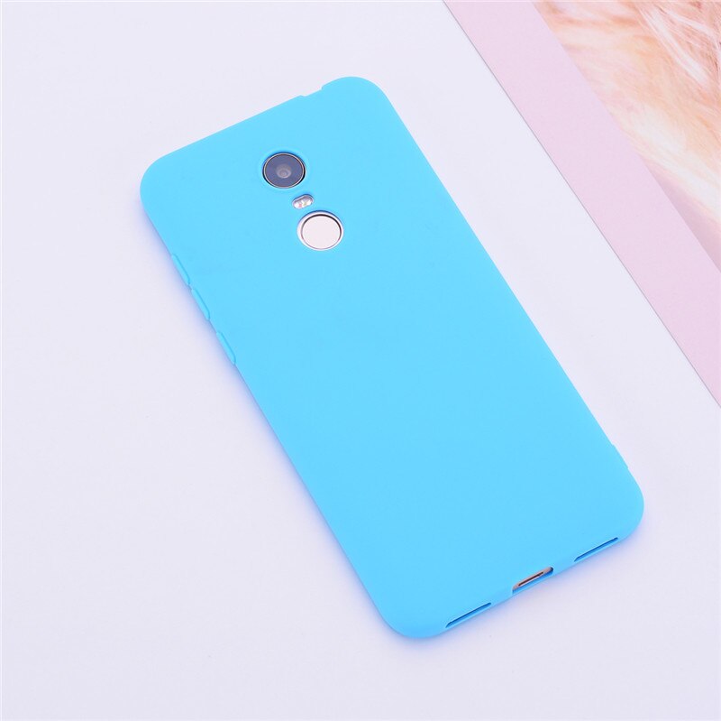 Fundas de teléfono de Color mate para Xiaomi Redmi 5/5 Plus Funda de silicona Funda trasera suave TPU para Xiaomi Funda de Redmi 5 Plus Funda: Redmi 5 Plus (5.99) / Light Blue