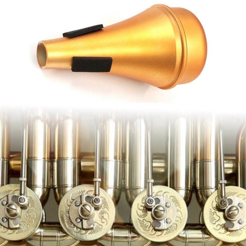 Trompeta de práctica de peso ligero, sordina recta, sourdina Br, instrumentos musicales, accesorios de pieza (dorado)