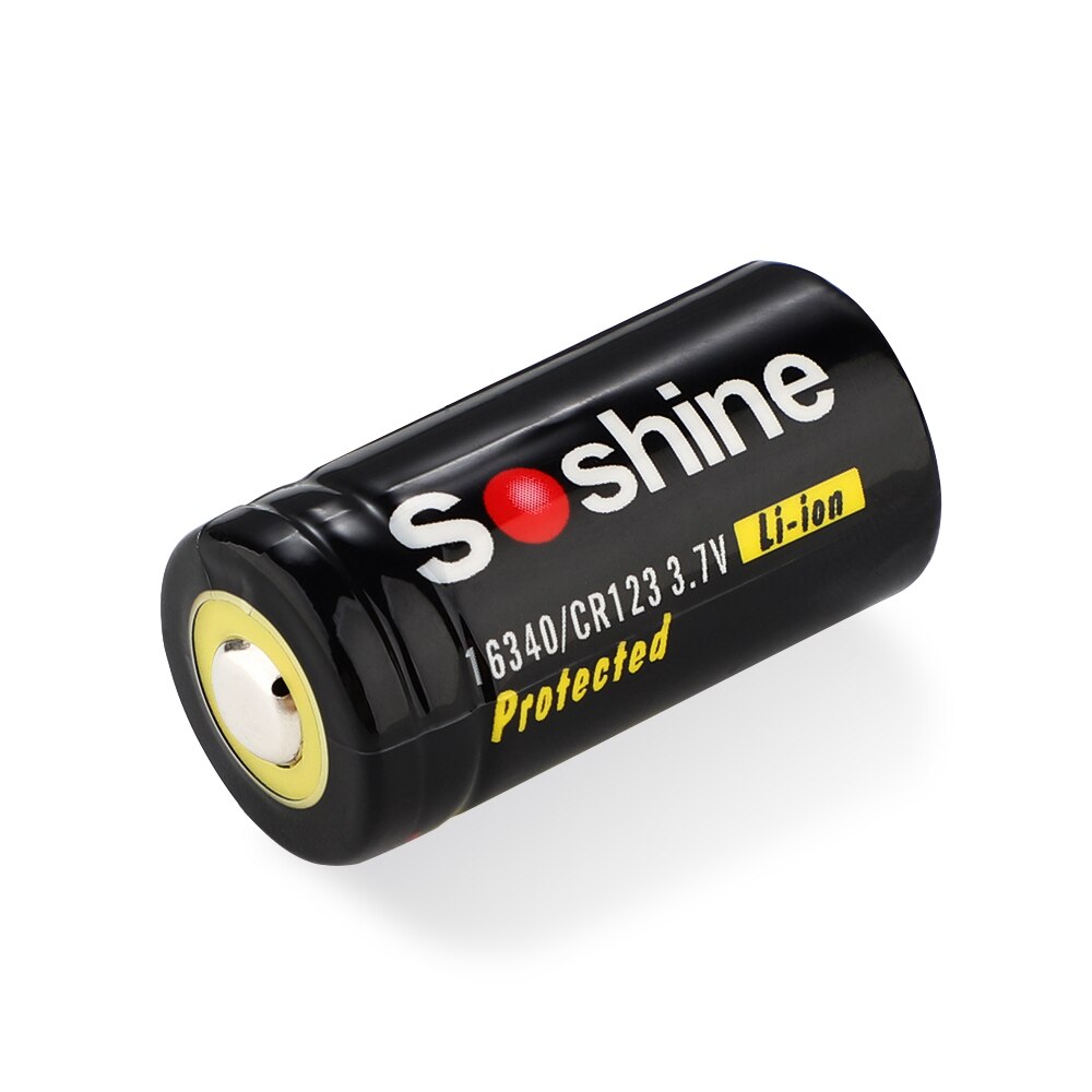 Soshine 700 mah 3.7v li-ion rcr 123 geschützte 16340 wiederaufladbare akkus mit batteriefach
