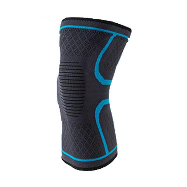 Rodilleras elásticas de nailon para deportes, rodillera de Fitness, equipo de Fitness, soporte para rótula, correr, baloncesto y voleibol, 1 unidad: blue / L