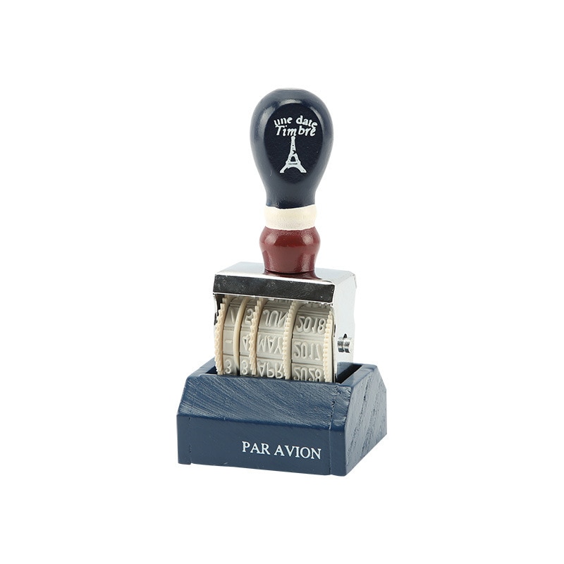 Vintage dato stempel tre gjør-det-selv-stempler zakka stil rulleforsegling justerbar tid dagbok gjør-det-selv lærer lærer dekorasjonsmateriale
