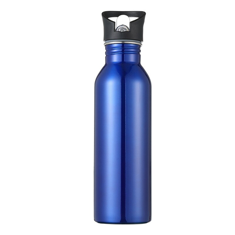 Botella de agua de 750ml para ciclismo y acampada, botella de agua deportiva de acero inoxidable para exteriores, taza de bebida deportiva de Metal portátil: H