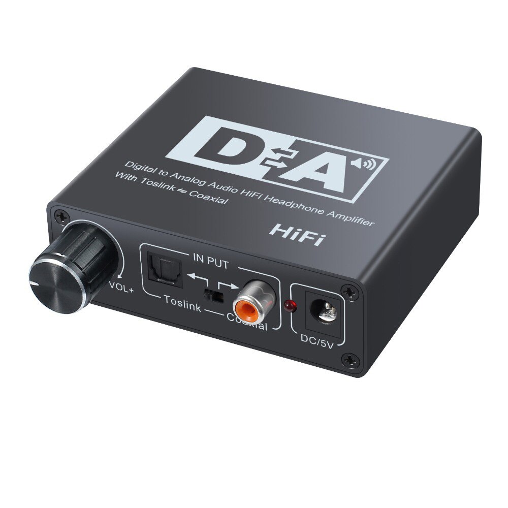 Hifi DAC Amp Digital To Analog Audio Converter RCA 3.5mm Headphone Amplifier Toslink Optical Coaxial Output Portable dac 24bit