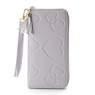 Portemonnees Vrouwen Bank/Id/Credit Card Wallet Vrouwen Rood/Zwart/Bruin/Blauw dames Portemonnee Rits Mobiel Tassen Voor Vrouwen: Grijs