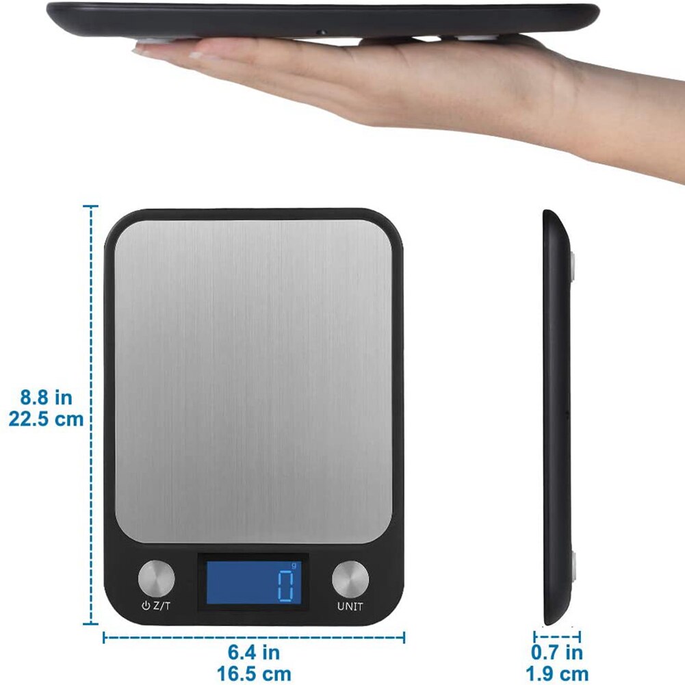 Digital Kitchen Food Scale for Cooking Baking Tools Ultra Slim Multifunctional Tare Function Measuring 22lb/10kg Capacity
