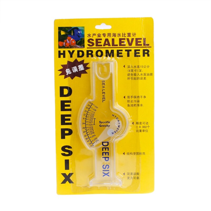 Ocean Hydrometer Reef Fish Tank Aquarium Water Salinity Specific Gravity Test