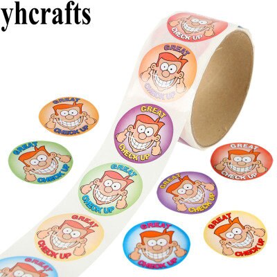 1 Roll(100PCS)/LOT pinguino adesivi di carta Ragazze regali di compleanno Per Bambini fai da te giocattoli Scuola Materna articoli di attività oggetti Decorativi di Favore: 100PCS check up