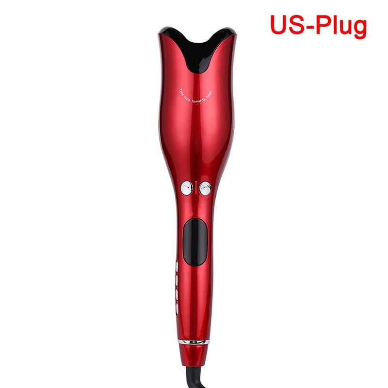 Automatic Curling Iron Air Curler Rotating Air Curly Wave Hair Styling Tool: Red-US