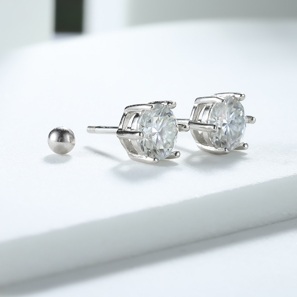 Smyoue GRA 1CT Moissanite orecchini per donna classico sei artigli scintillanti gioielli da sposa sposa S925 orecchini in argento Sterling