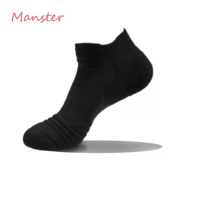Men Socks Autumn Winter Male Thermal Compression In Tube Cotton Socks Kobe James Curry Durant Socks Casual Thick Sock: Short Black